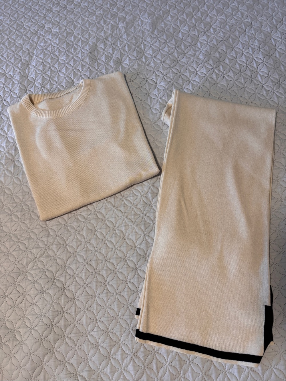 Cream Crewneck Sweater - Classic Lightweight Knit